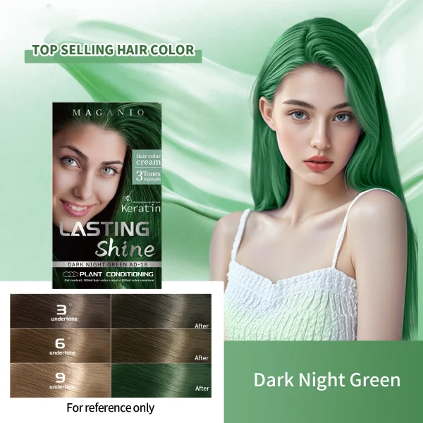 Magari Professional Double-Use Hair Color Cream - Keratin Enriched Lasting Shine (100ml + 100ml)