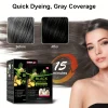 4-in-1 Instant Black Hair Dye Shampoo Sachet - 100% Gray Coverage Herbal Formula (30ml x 10 Pack)