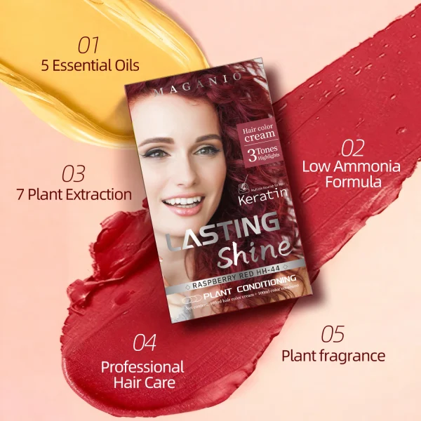 Magari Professional Double-Use Hair Color Cream - Keratin Enriched Lasting Shine (100ml + 100ml)