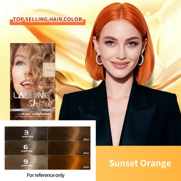 Magari Professional Double-Use Hair Color Cream - Keratin Enriched Lasting Shine (100ml + 100ml)