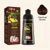 Premium 500ml Instant Hair Dye Shampoo Bottle - 4-in-1 Herbal Color & 100% Gray Coverage