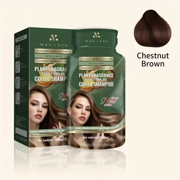 Magari Plant Fragrance Bubble Hair Dye Shampoo - Herbal Color Sachet (30ml)