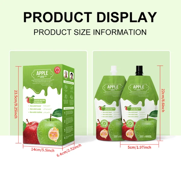 Premium Green Apple Ammonia-Free Black Hair Oil - 100% Gray Coverage & Non-Stick Formula (430ml)