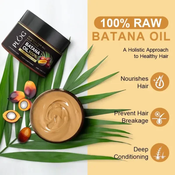 PLOG 100% Natural & Unrefined Batana Oil - Deep Conditioning & Hair Nourishment (120ml)
