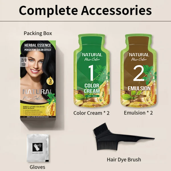 Herbal Essence Twin Sachet Hair Color Kit - No Bleach Direct Lifting Dye (8 Vibrant Shades)