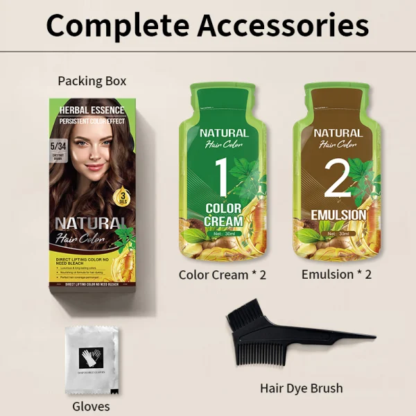 Herbal Essence Twin Sachet Hair Color Kit - No Bleach Direct Lifting Dye (8 Vibrant Shades)