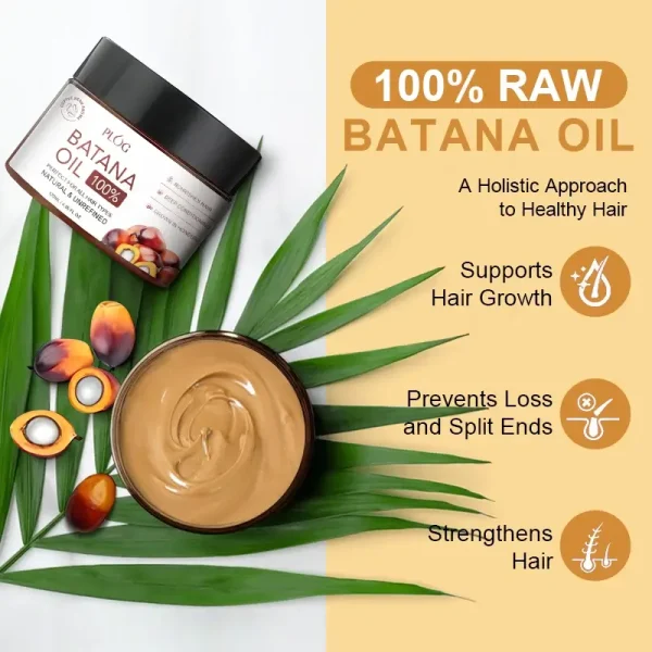 PLOG 100% Natural & Unrefined Batana Oil - Deep Conditioning & Hair Nourishment (120ml)