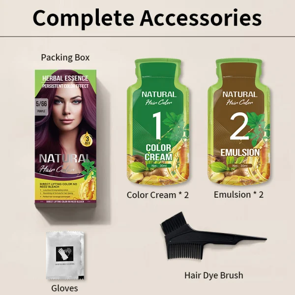 Herbal Essence Twin Sachet Hair Color Kit - No Bleach Direct Lifting Dye (8 Vibrant Shades)