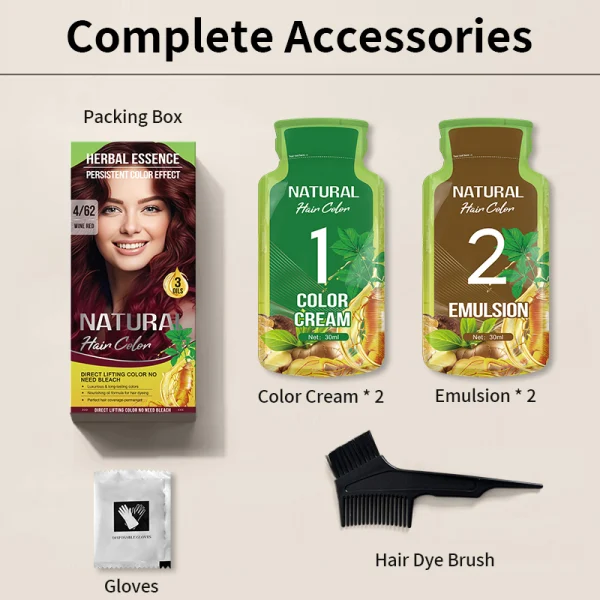 Herbal Essence Twin Sachet Hair Color Kit - No Bleach Direct Lifting Dye (8 Vibrant Shades)